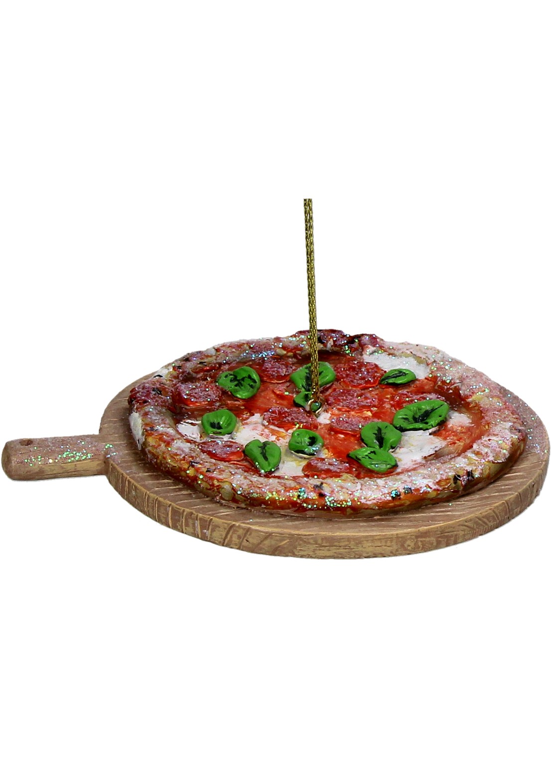 Kersten Italiaanse Pizza kersthanger 10,4 cm - voorkant 2 bruin