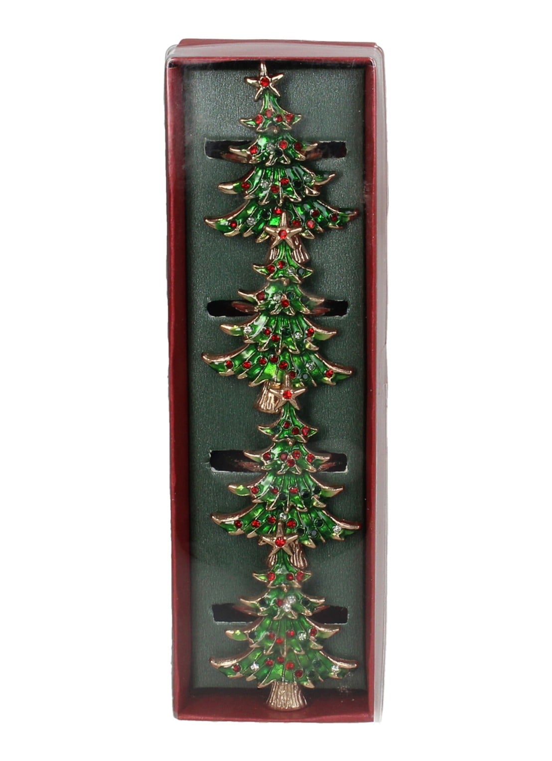 Kersten Kerstboom servetring set van 4 - voorkant 2 groen