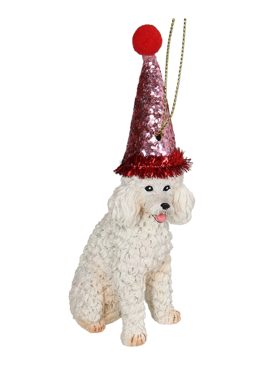 Kersten Labradoodle kersthanger 12,7 cm - voorkant wit