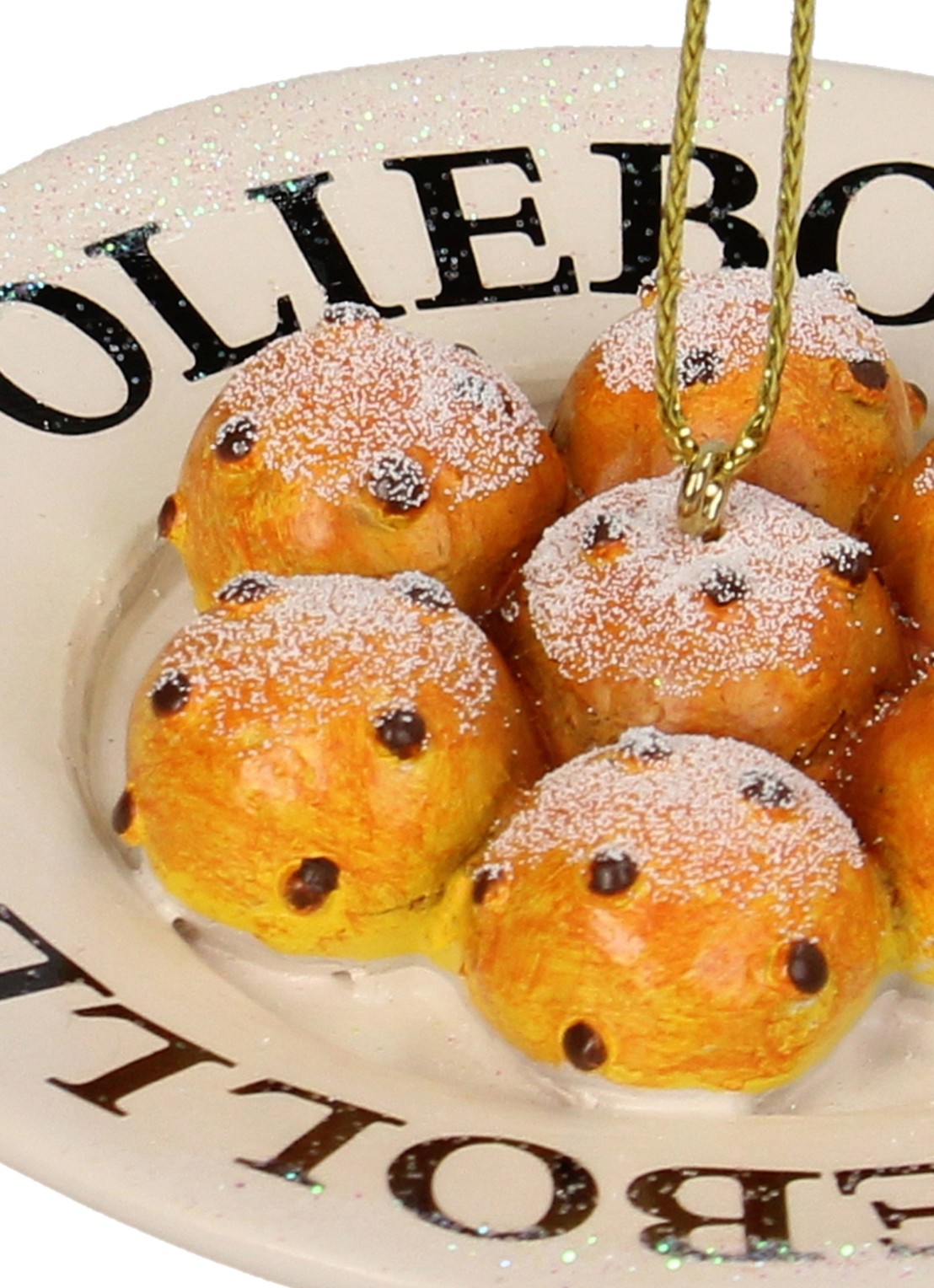 Kersten Oliebollen kersthanger 8,5 cm - detail 2 bruin