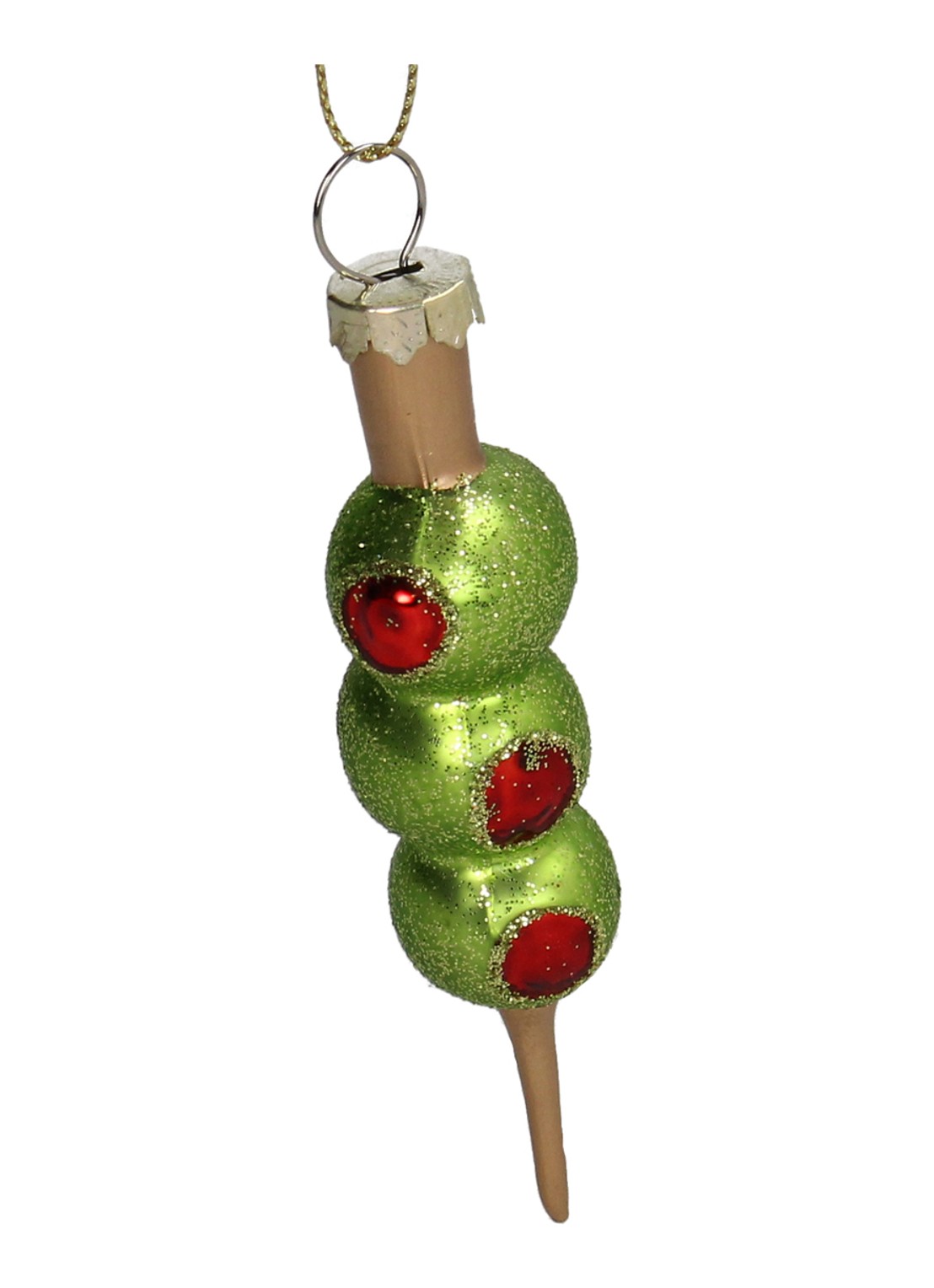 Kersten Olijven kersthanger 9,5 cm - voorkant groen