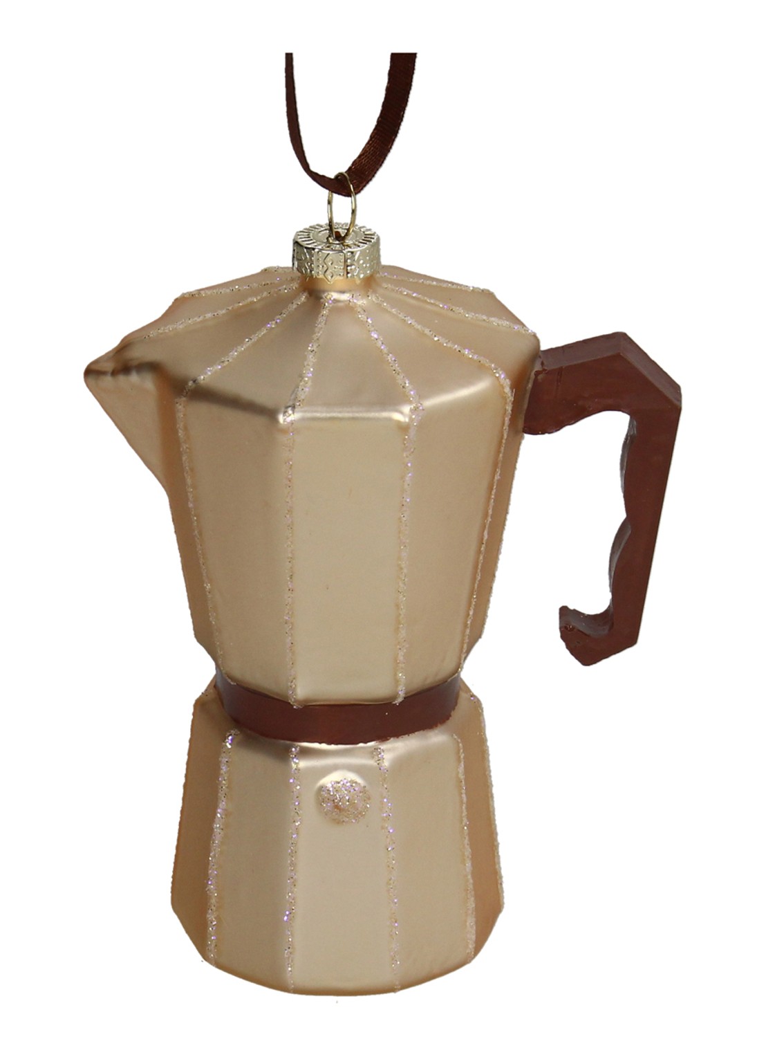 Kersten Perculator kersthanger 10,8 cm - voorkant 2 creme