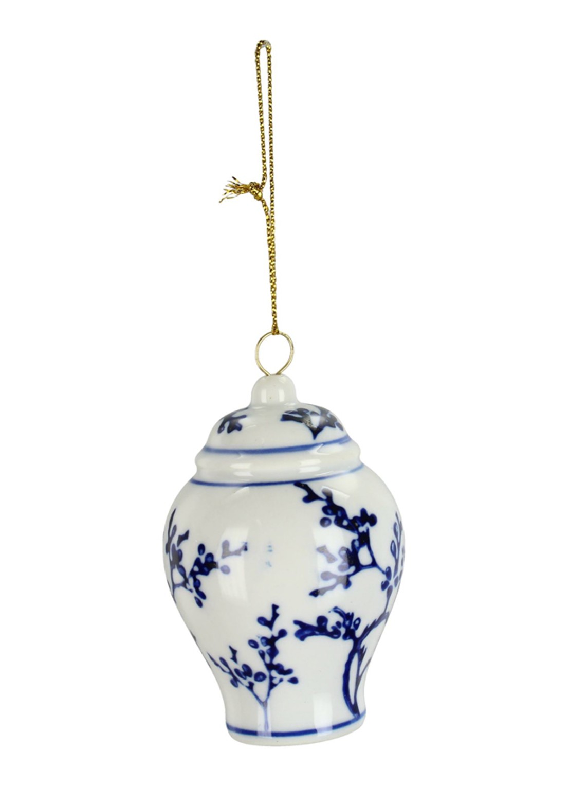 Kersten Porseleinen Pot kersthanger 8 cm - voorkant multicolor