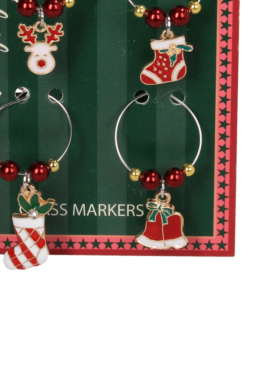 Kersten Rendier glasmarkers set van 4 - detail 2 rood