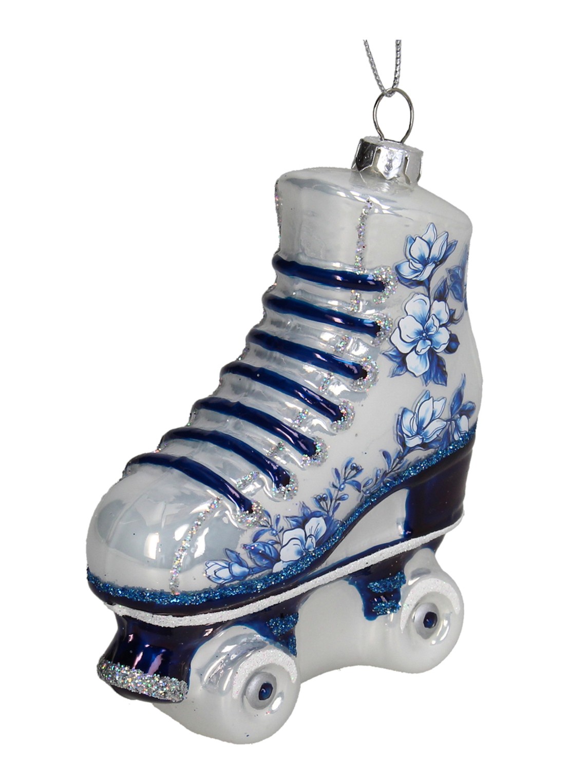 Kersten Rollerschaats kersthanger 12,2 cm - voorkant blauw