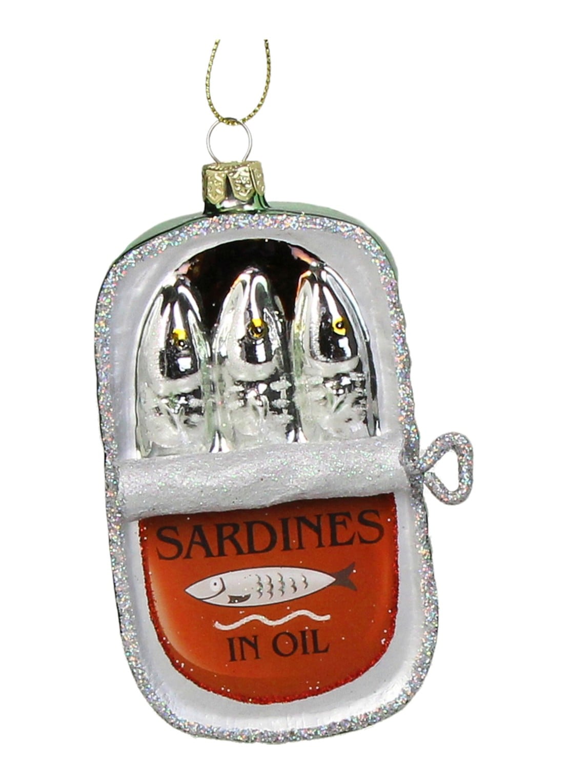Kersten Sardine kersthanger 12 cm - voorkant zilver
