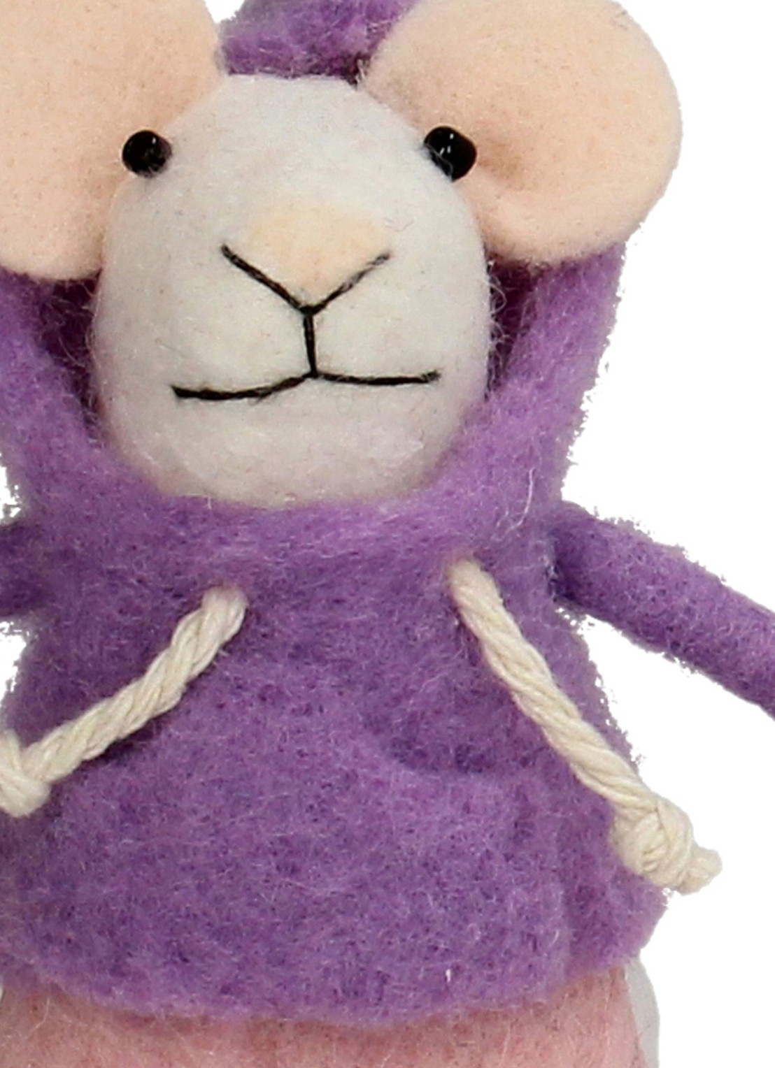 Kersten Snowboardende Muis kersthanger 11,5 cm - detail lila