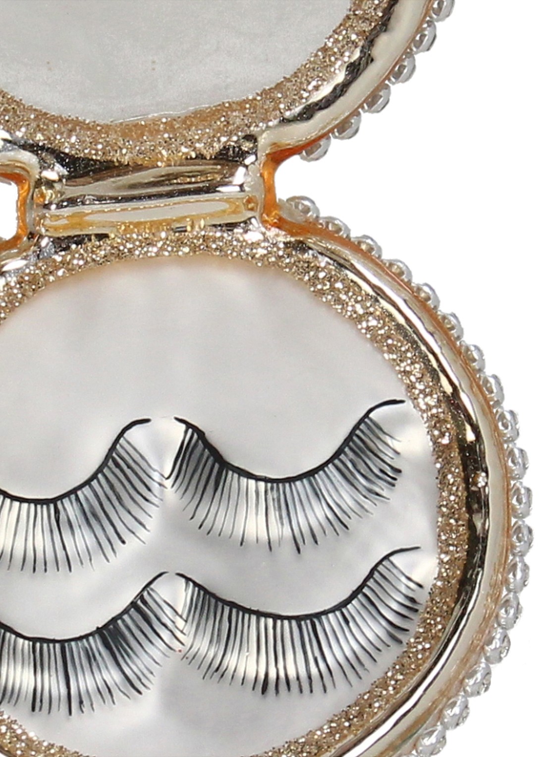 Kersten Spiegel met Wimpers kersthanger 11,4 cm - detail 3 goud