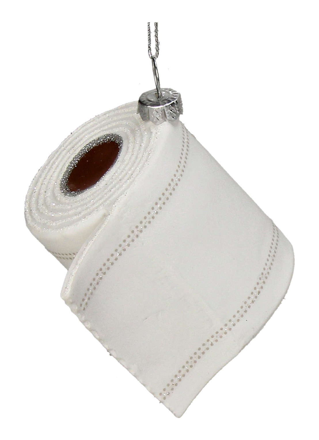 Kersten Toilet Rol kersthanger 9 cm - voorkant wit