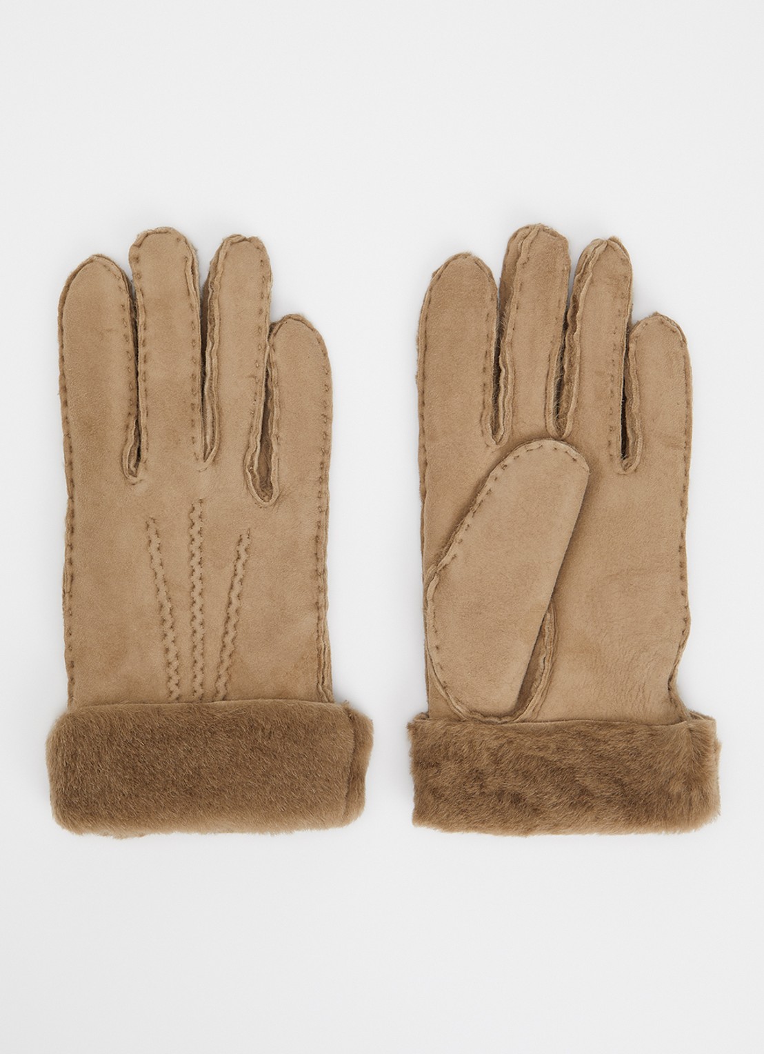 Kessler Ilvy handschoenen van suède - voorkant beige