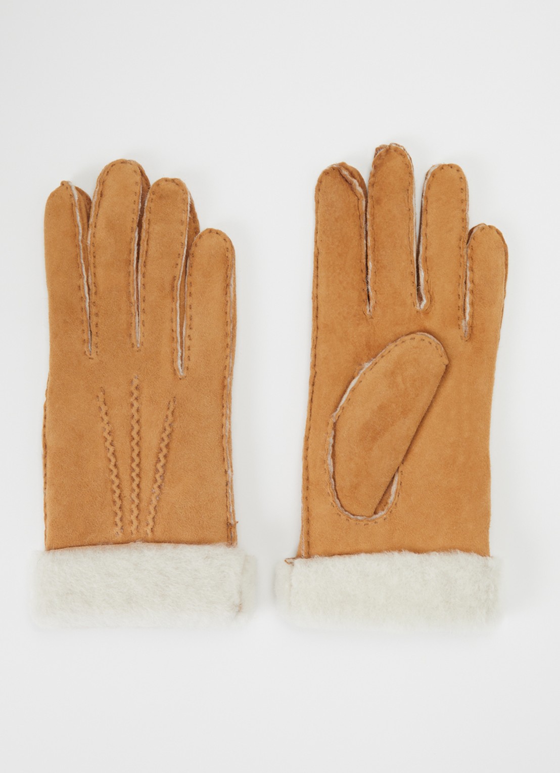 Kessler Ilvy handschoenen van suède - voorkant camel