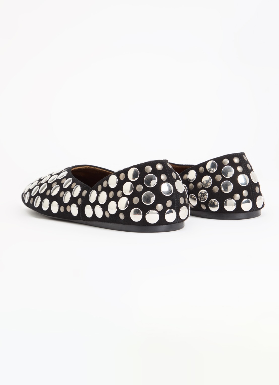 Khaite Ballerina van suède met studs - achterkant zwart