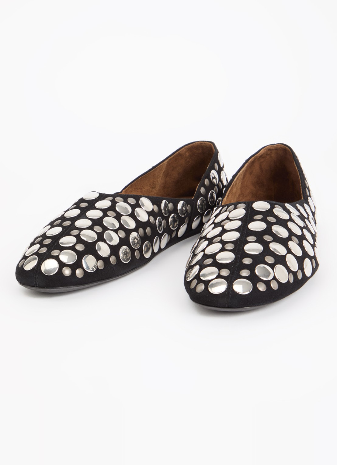 Khaite Ballerina van suède met studs - detail 2 zwart