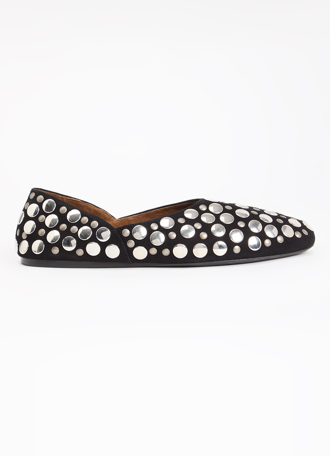 Khaite Ballerina van suède met studs - voorkant 6 zwart