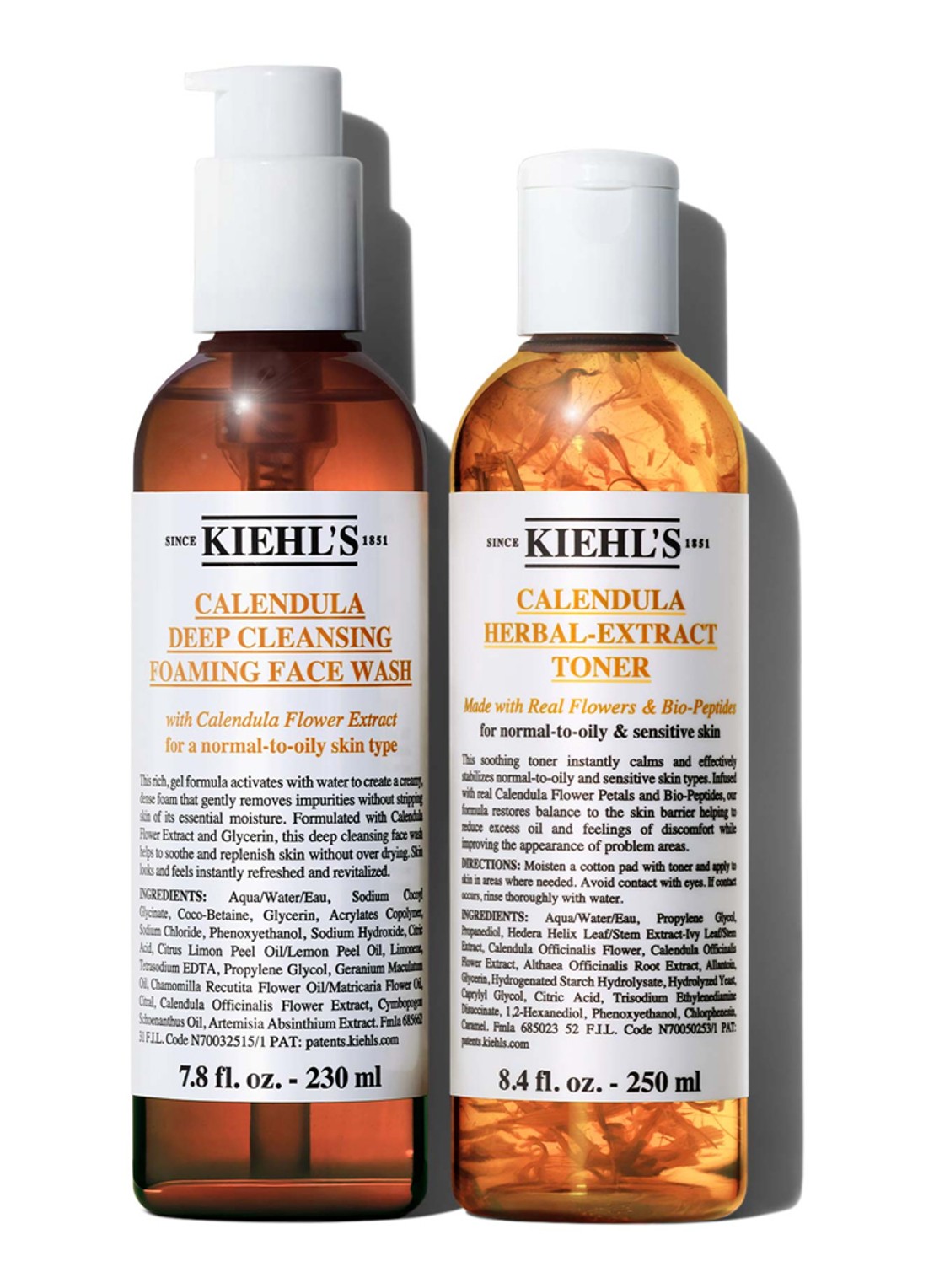 Kiehl's All is calm & soothed set - toner en reinigingsschuim - voorkant 2 beige
