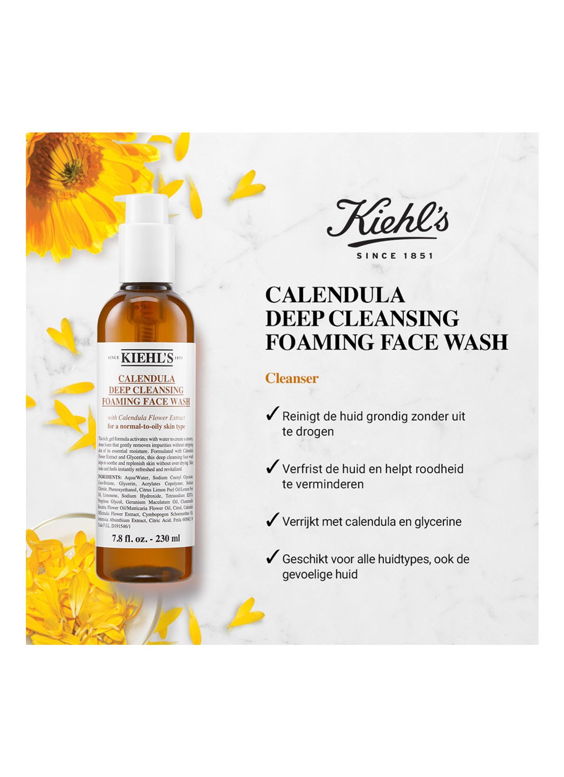 Kiehl's Calendula Foaming Wash - reinigingsschuim - detail 3 undefined