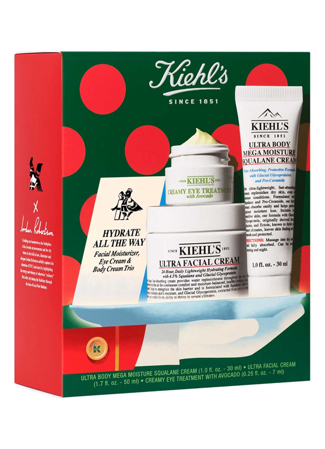 Kiehl's Hydrate all the way - verzorgingsset - voorkant beige