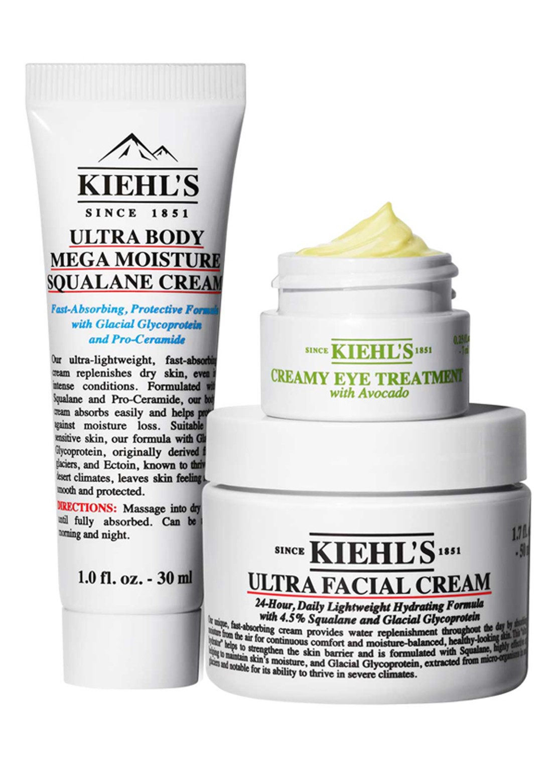 Kiehl's Hydrate all the way - verzorgingsset - voorkant 2 beige