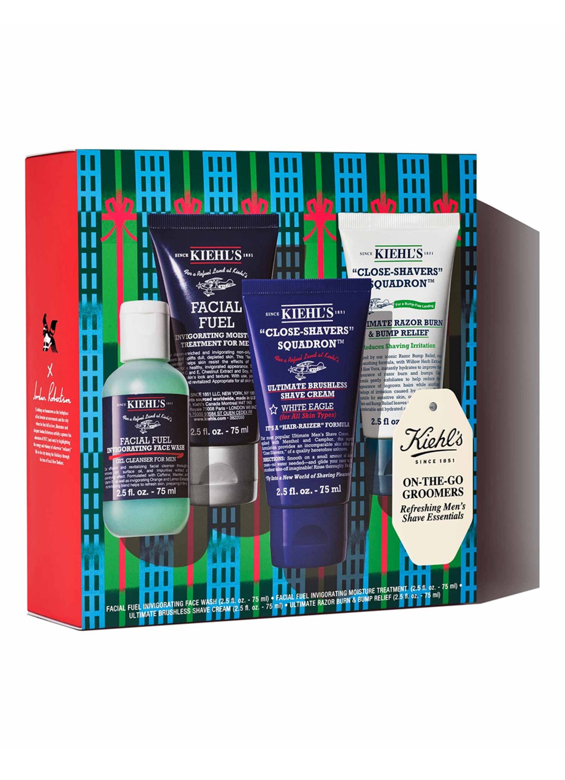 Kiehl's On-the-go groomers - verzorgingsset - voorkant beige