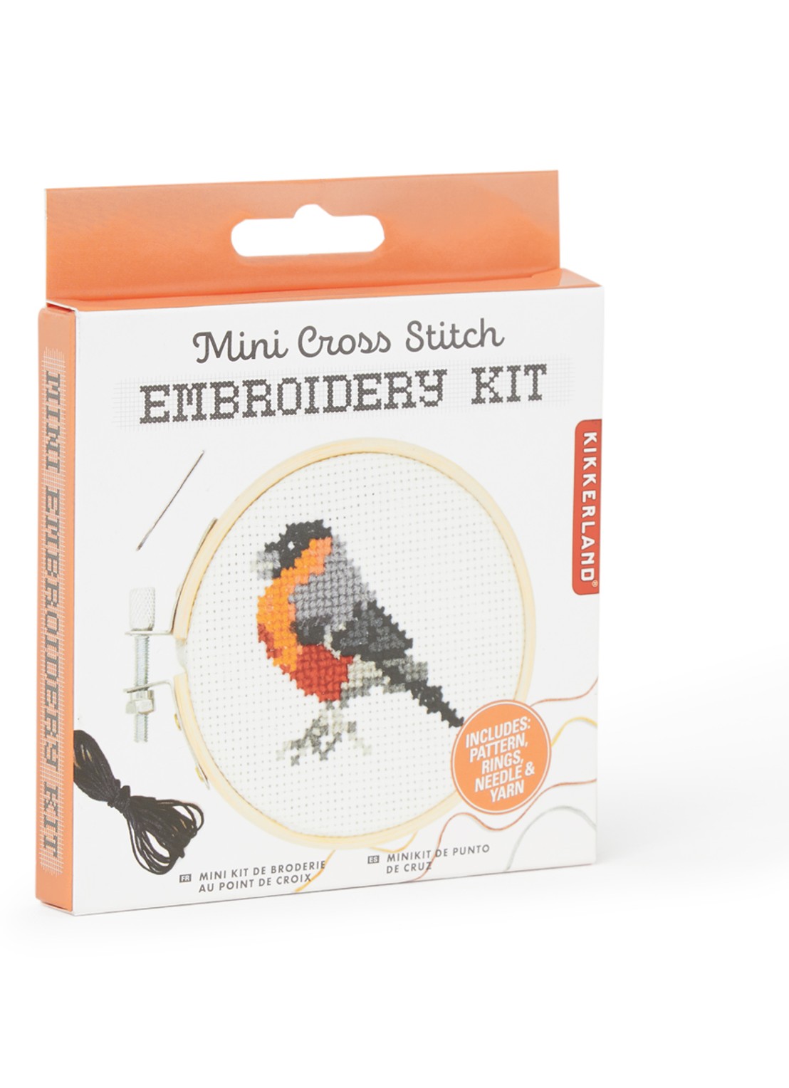 Kikkerland Bird mini kruissteek borduurset - voorkant wit