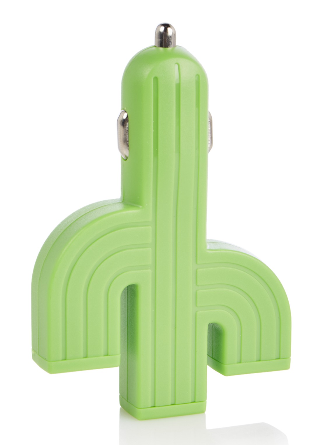 Kikkerland Cactus auto usb-lader - voorkant lichtgroen