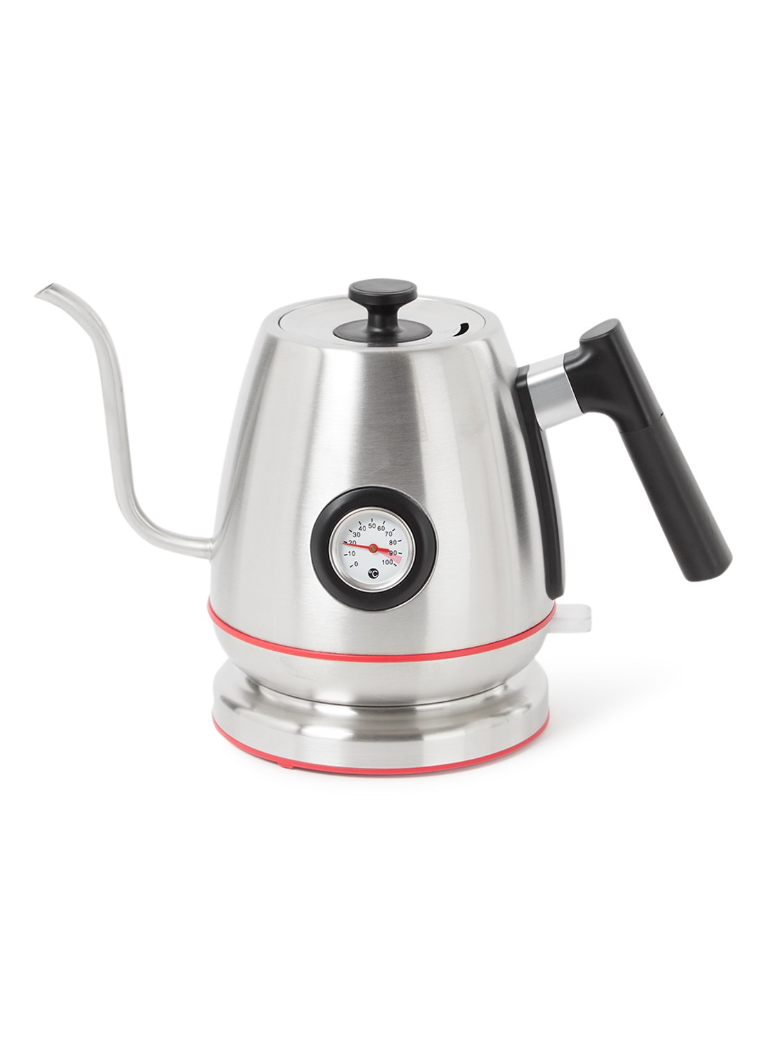 Kilner Gooseneck Pour Over waterkoker 1 liter - voorkant zilver