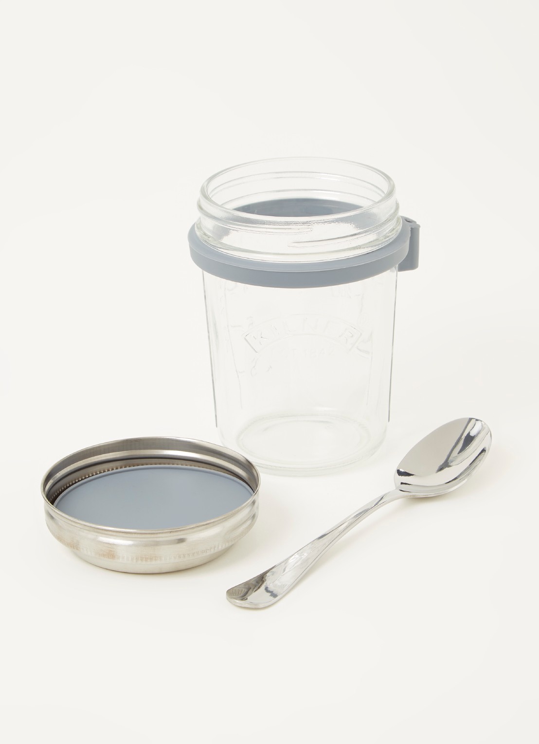 Kilner To Go ontbijtbeker met lepel 35 cl  - detail transparant
