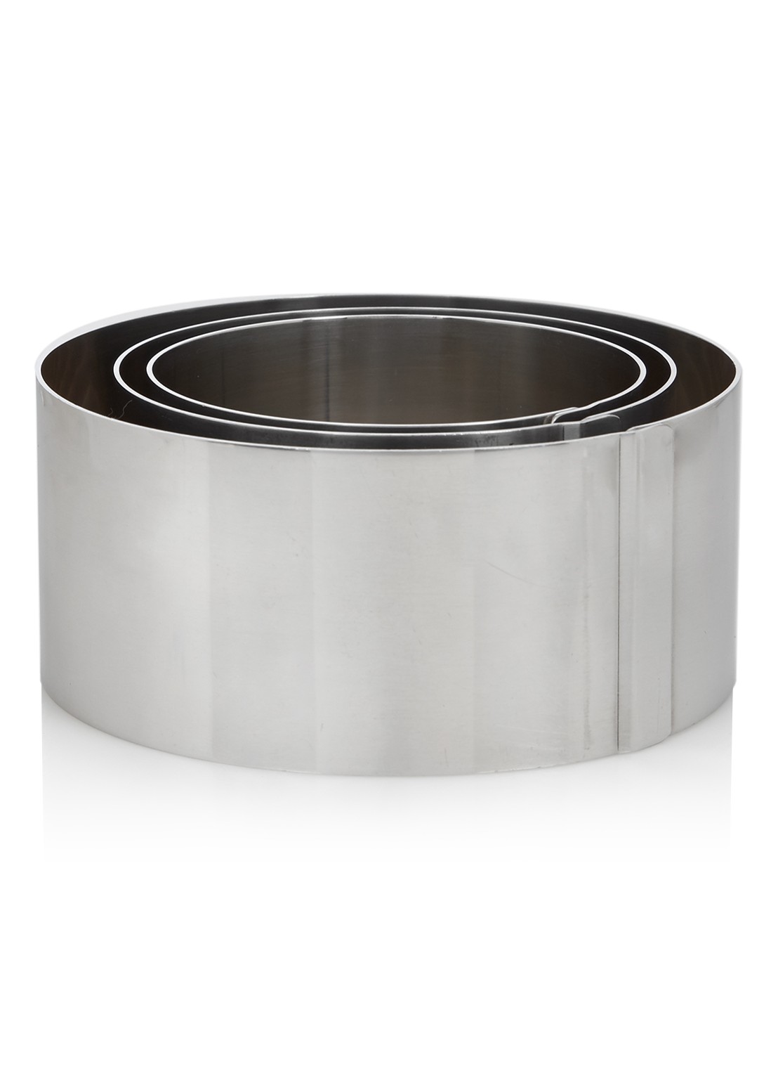 Kitchen Basics Kookring set van 3 - voorkant zilver