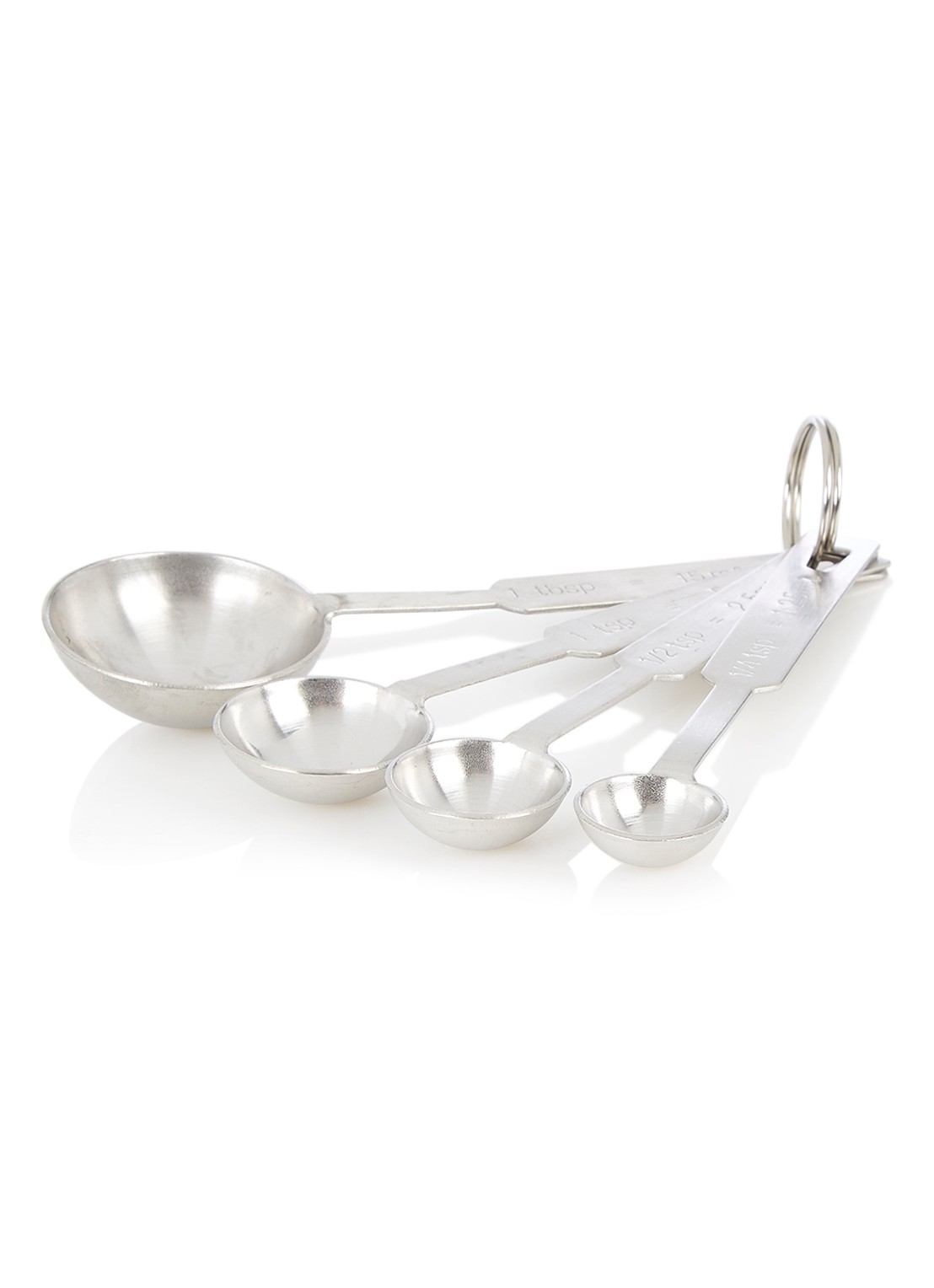 Kitchen Basics Maatlepel set van 4 - voorkant zilver