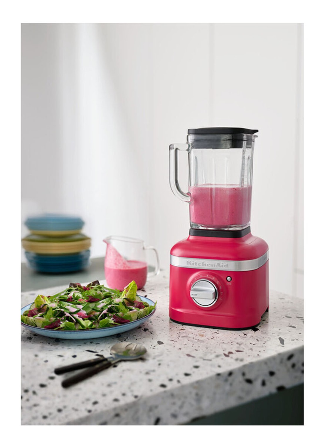 KitchenAid Artisan 1,4 liter K400 blender 5KSB4026 - Hibiscus - achterkant donkerroze