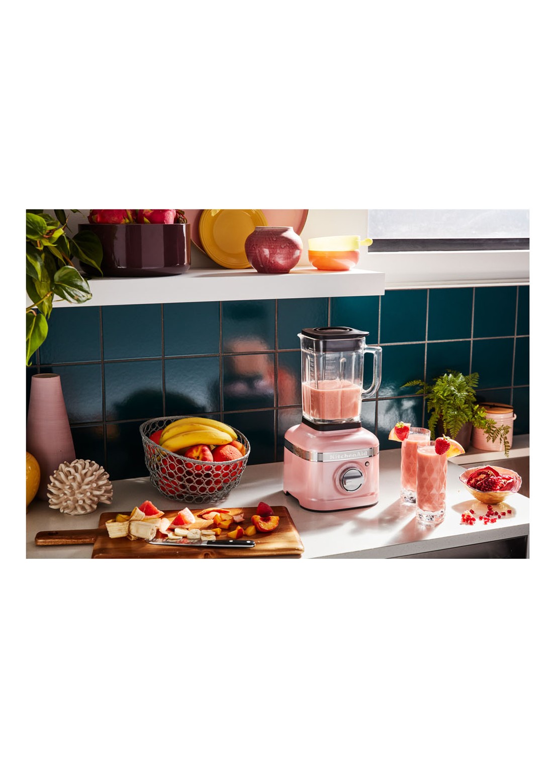 KitchenAid Artisan blender 1,4 liter K400 - Zijderoze - voorkant 2 lichtroze