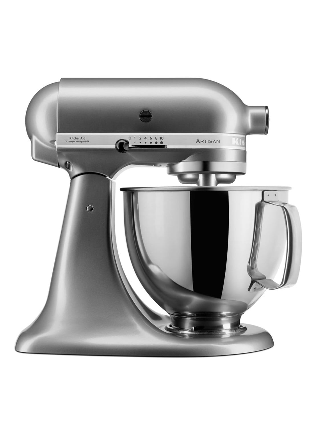 KitchenAid Artisan keukenmachine 4,8 liter 5KSM175PSECU - Contour Zilver  - voorkant contour zilver