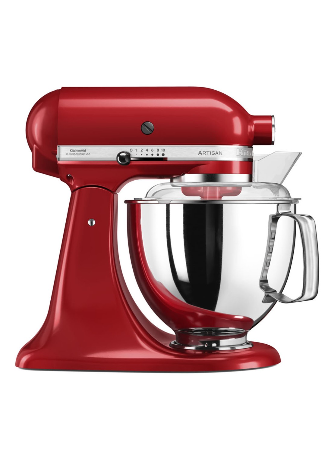 KitchenAid Artisan keukenmachine 4,8 liter 5KSM175PSEER - Keizerrood - voorkant 5 steenrood