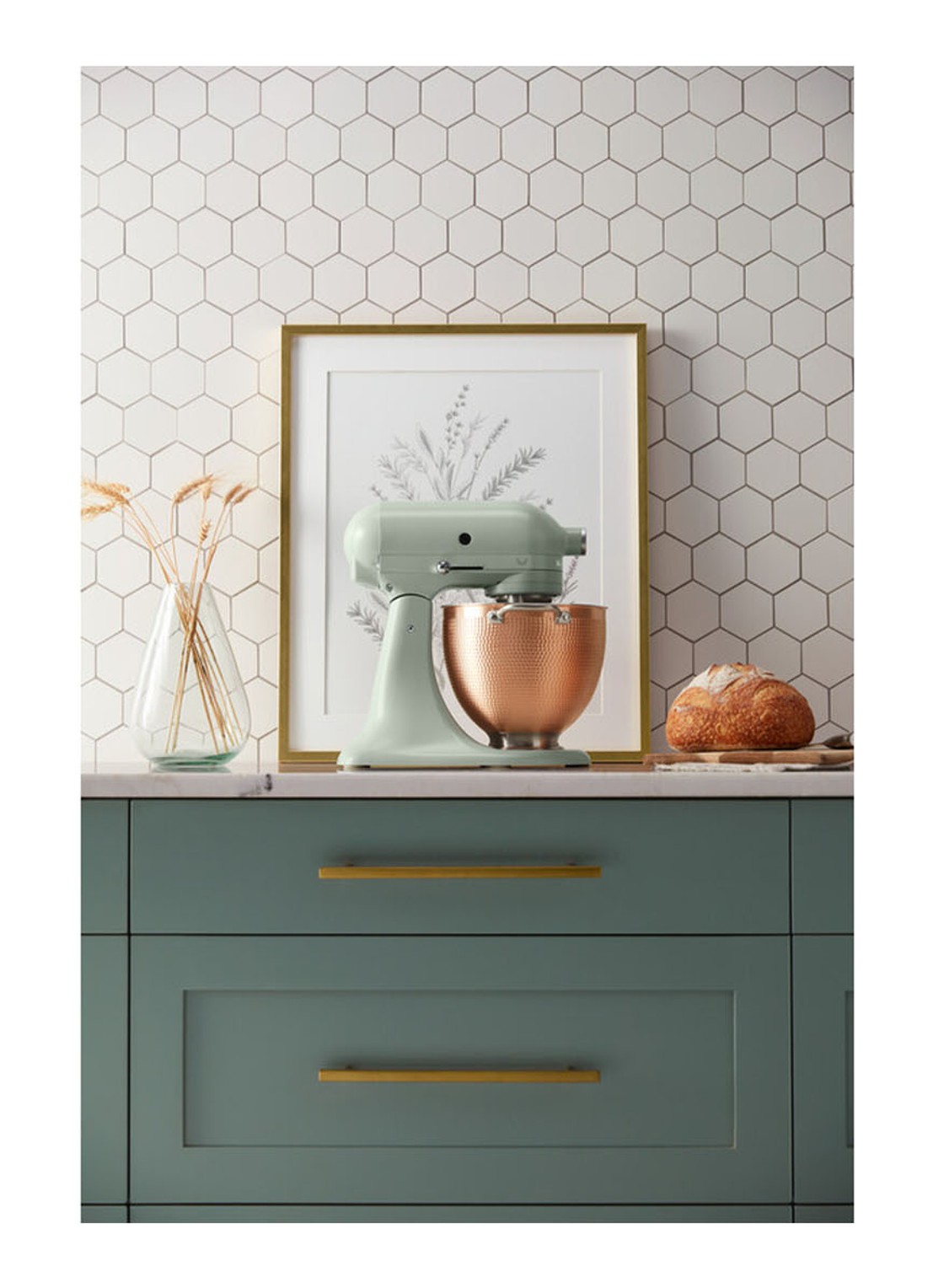 KitchenAid Artisan keukenmachine 4.8 liter 5KSM180LEELB Blossom - Limited Edition - voorkant 7 mint