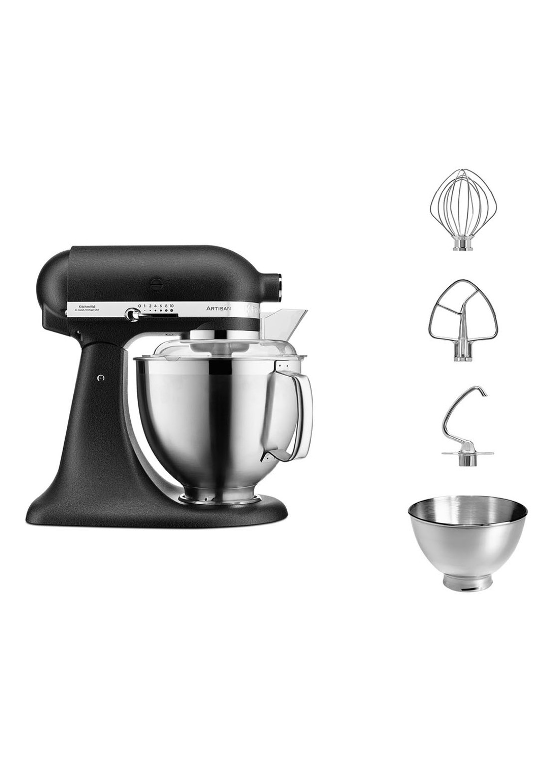 KitchenAid Artisan keukenmachine 4,8 liter 5KSM185PSEBK - Vulkaanzwart   - detail 2 vulkaanzwart
