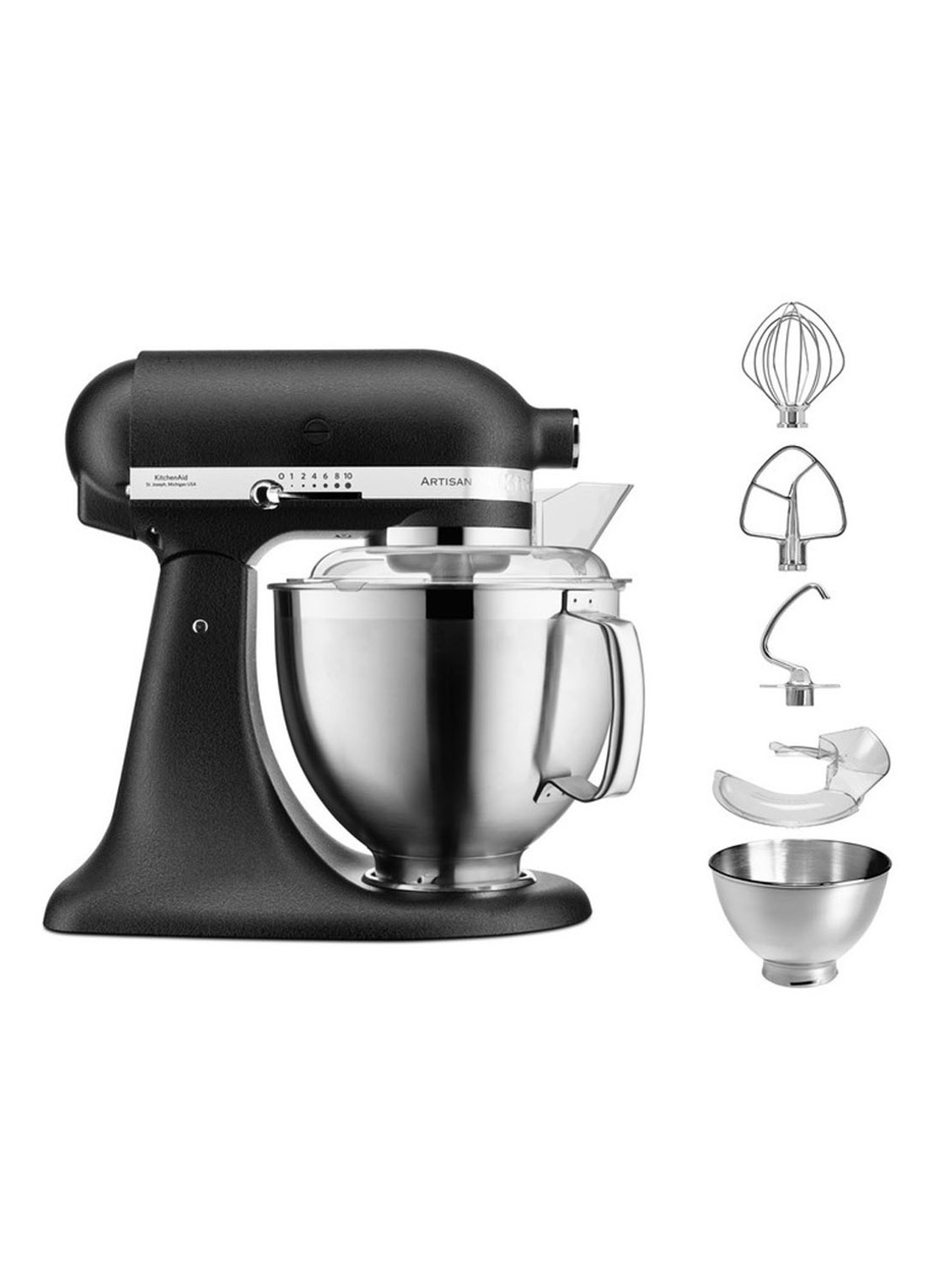 KitchenAid Artisan keukenmachine 4,8 liter 5KSM185PSEBK - Vulkaanzwart   - detail 5 vulkaanzwart