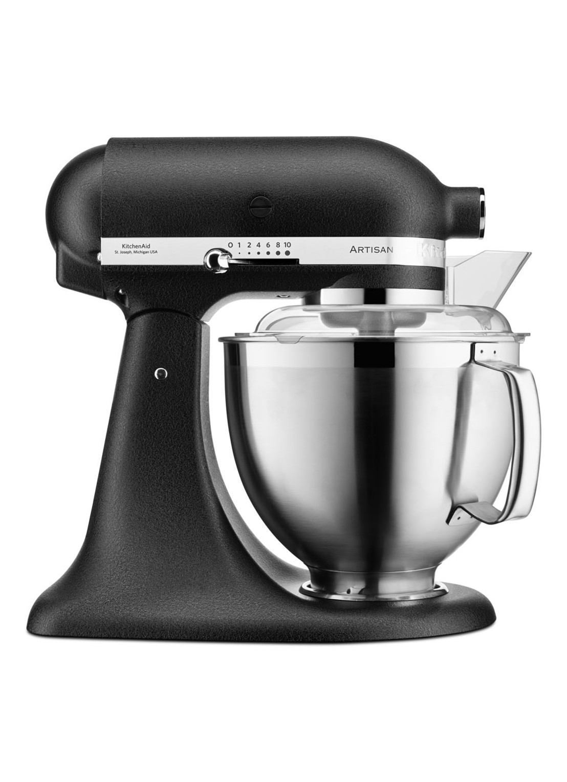KitchenAid Artisan keukenmachine 4,8 liter 5KSM185PSEBK - Vulkaanzwart   - voorkant 6 vulkaanzwart
