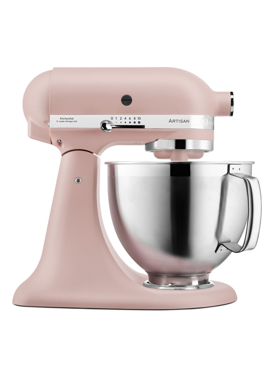 KitchenAid Artisan keukenmachine 4,8 liter 5KSM185PSEFT - Feather Pink - voorkant 5 feather pink