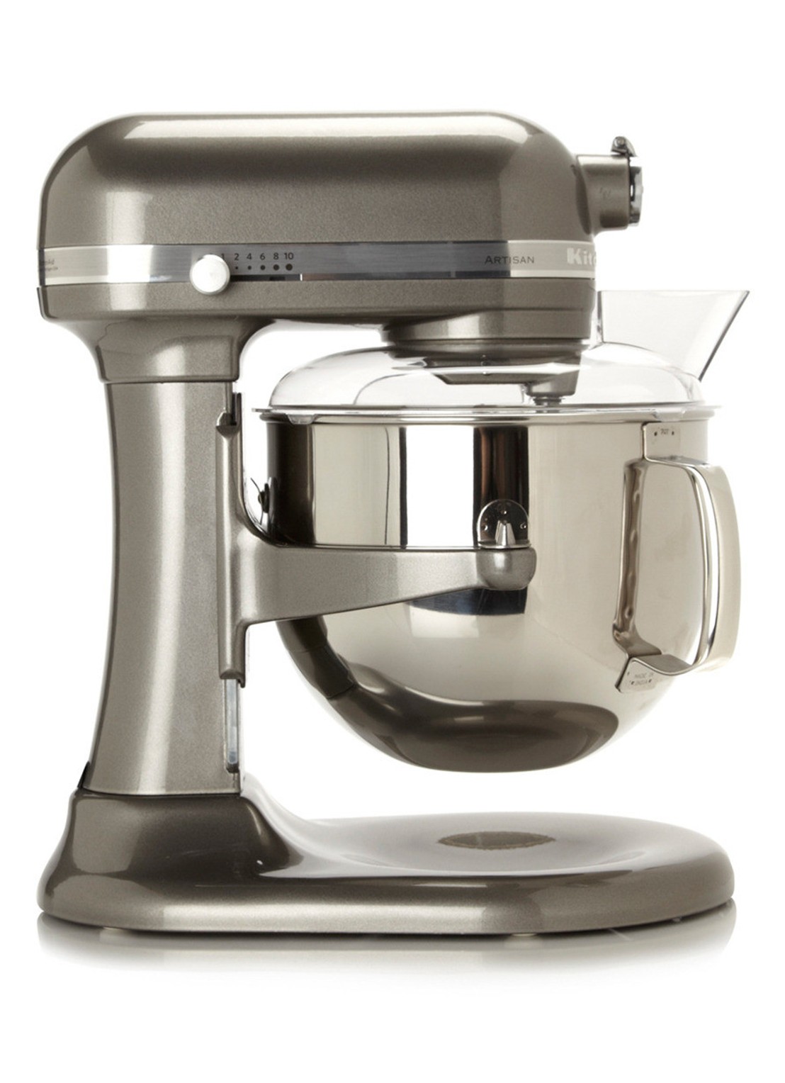 KitchenAid Artisan keukenmachine 6,9 liter 5KSM7580XEMS - Tingrijs - voorkant donkergrijs