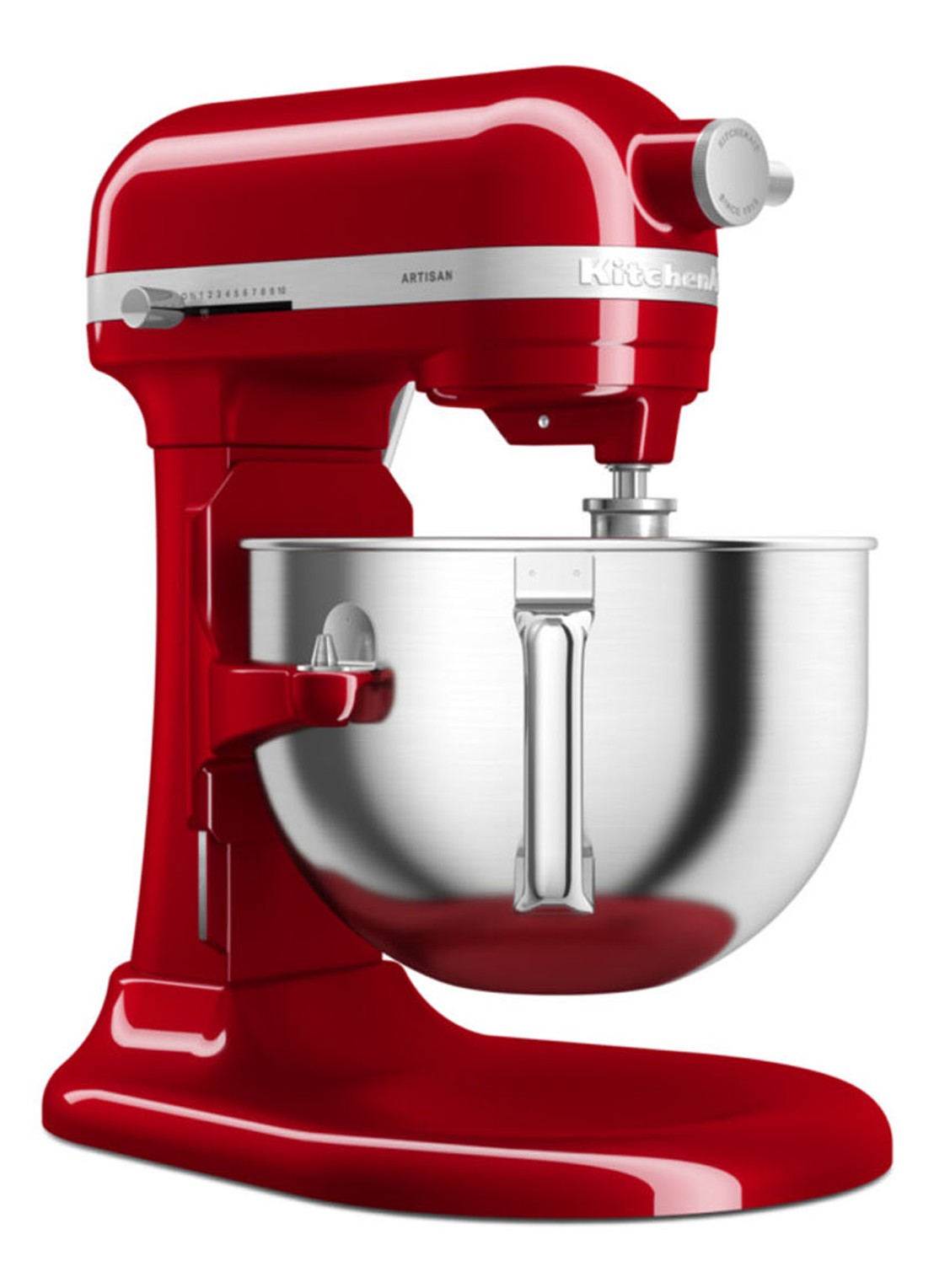 KitchenAid Artisan keukenmachine met in de hoogte verstelbare kom 5,6 liter - voorkant 6 keizerrood