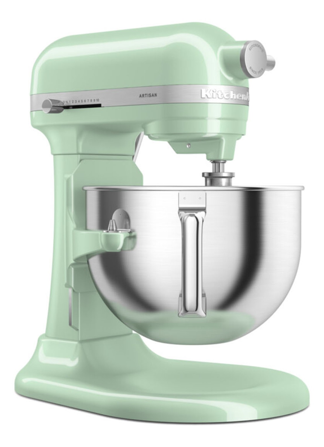 KitchenAid Artisan keukenmachine met in de hoogte verstelbare kom 5,6 liter - voorkant 6 pistache