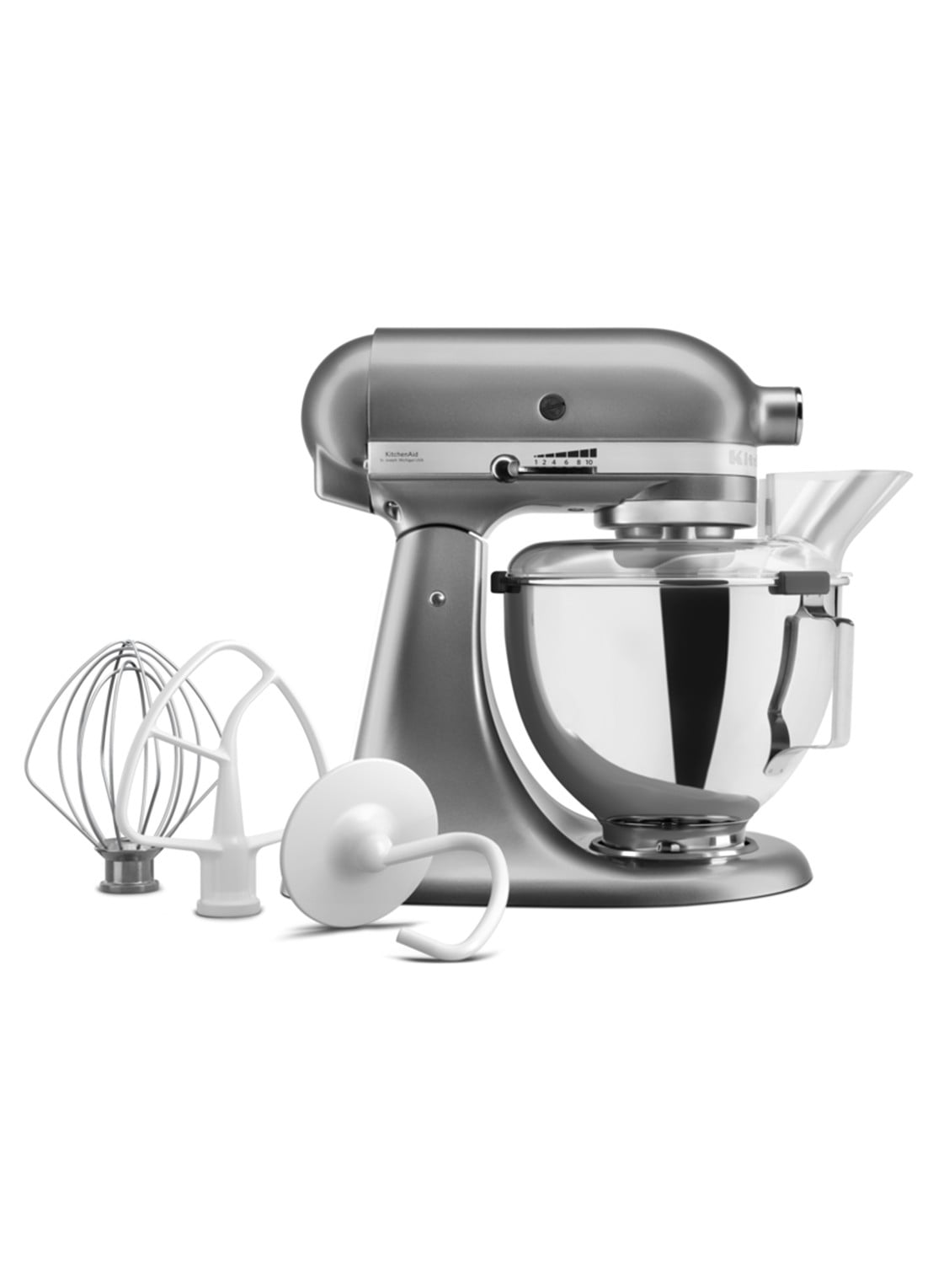 KitchenAid Artisan keukenmachine met kantelbare kop 4,3 liter 5KSM95PS - achterkant zilver