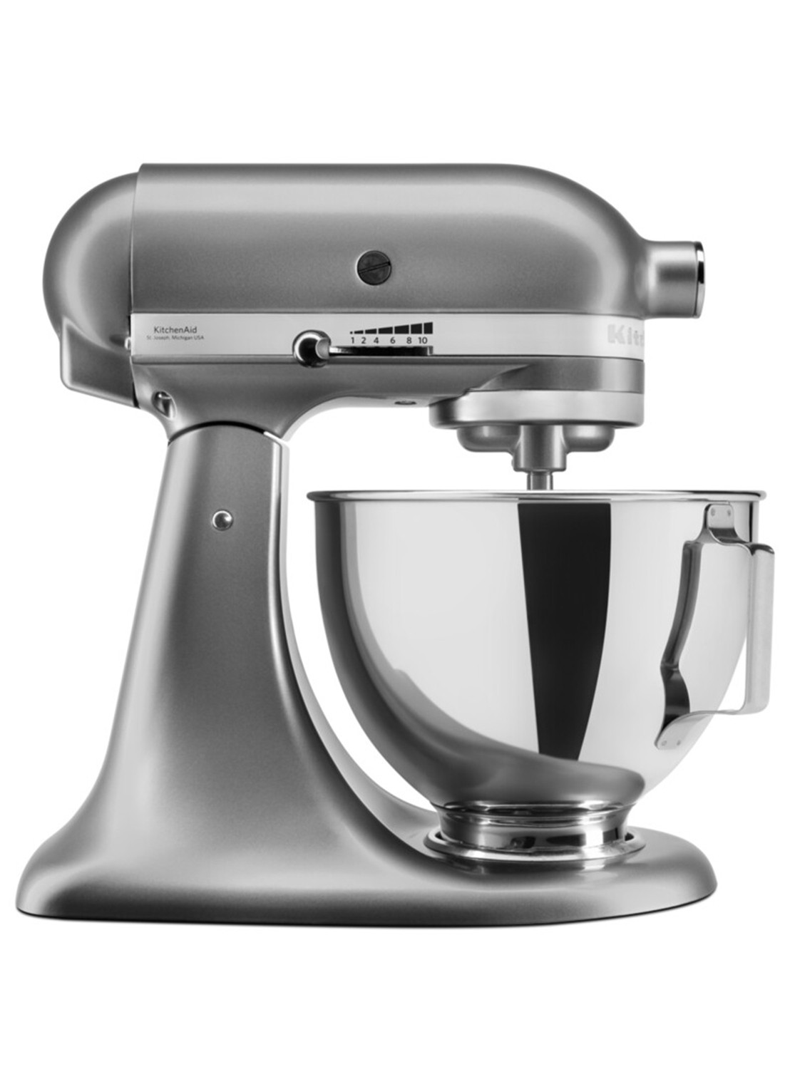 KitchenAid Artisan keukenmachine met kantelbare kop 4,3 liter 5KSM95PS - voorkant 2 zilver