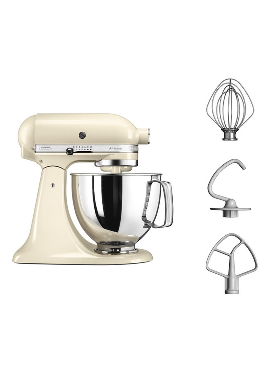 KitchenAid Artisan keukenmachine met kantelbare kop 4,8 liter 5KSM125EAC - Amandelwit - detail 4 amandelwit