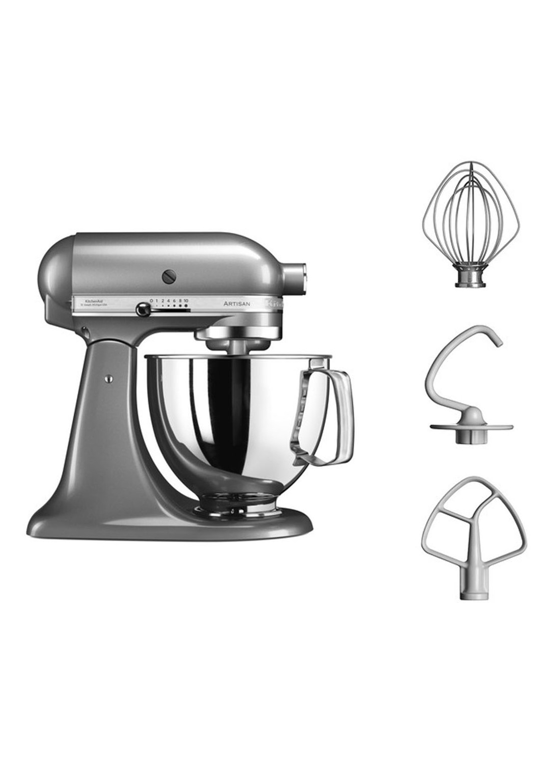 KitchenAid Artisan keukenmachine met kantelbare kop 4,8 liter 5KSM125ECU - Contour Zilver - detail 6 contour zilver
