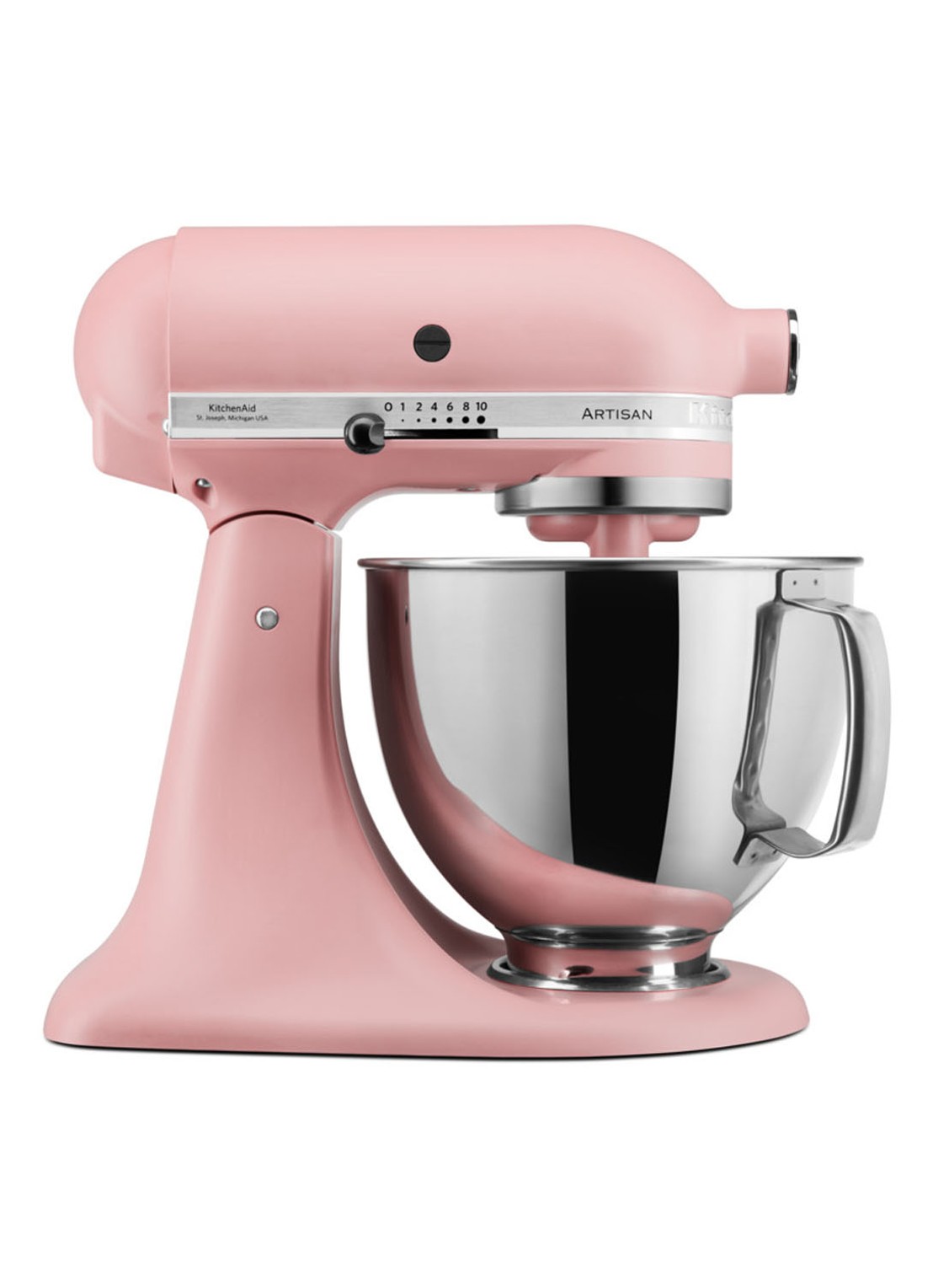 KitchenAid Artisan keukenmachine met kantelbare kop 4,8 liter 5KSM175PSEDR - Poeder Roze  - voorkant poeder roze
