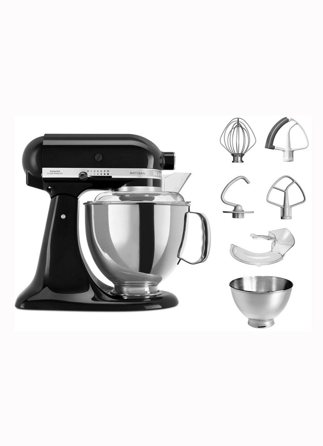 KitchenAid Artisan keukenmachine met kantelbare kop 4,8 liter 5KSM175PSEOB - Onyx Zwart - detail 3 onyx zwart