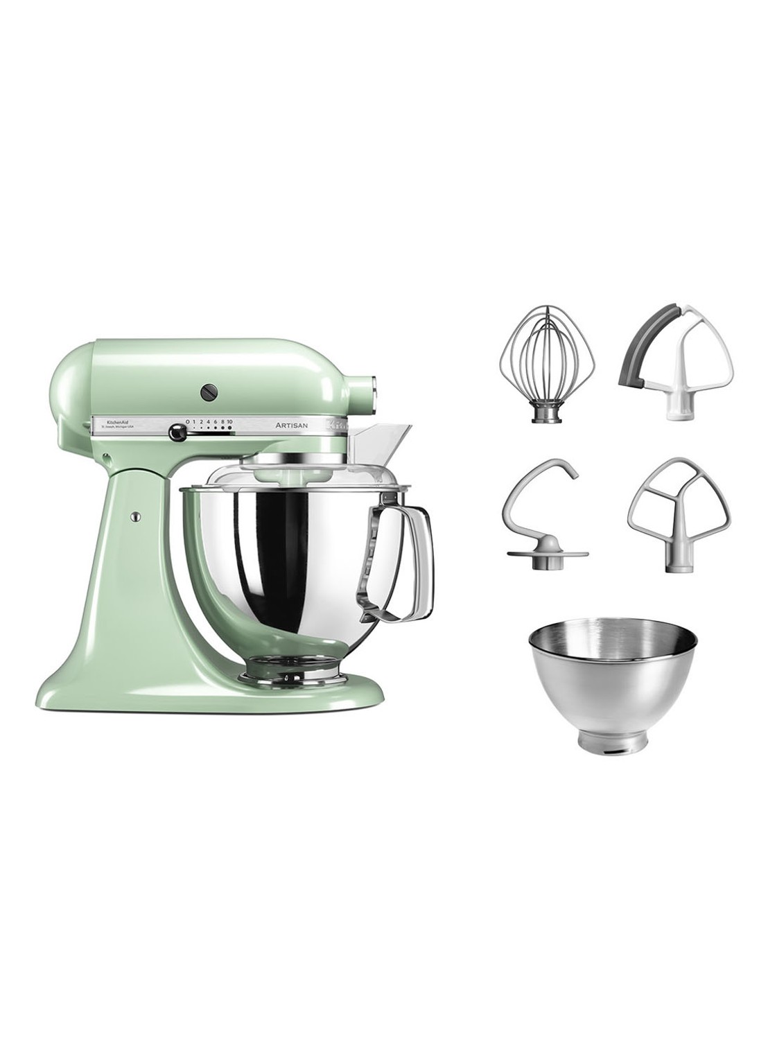 KitchenAid Artisan keukenmachine met kantelbare kop 4,8 liter 5KSM175PSEPT - Pistache - detail 4 pistache