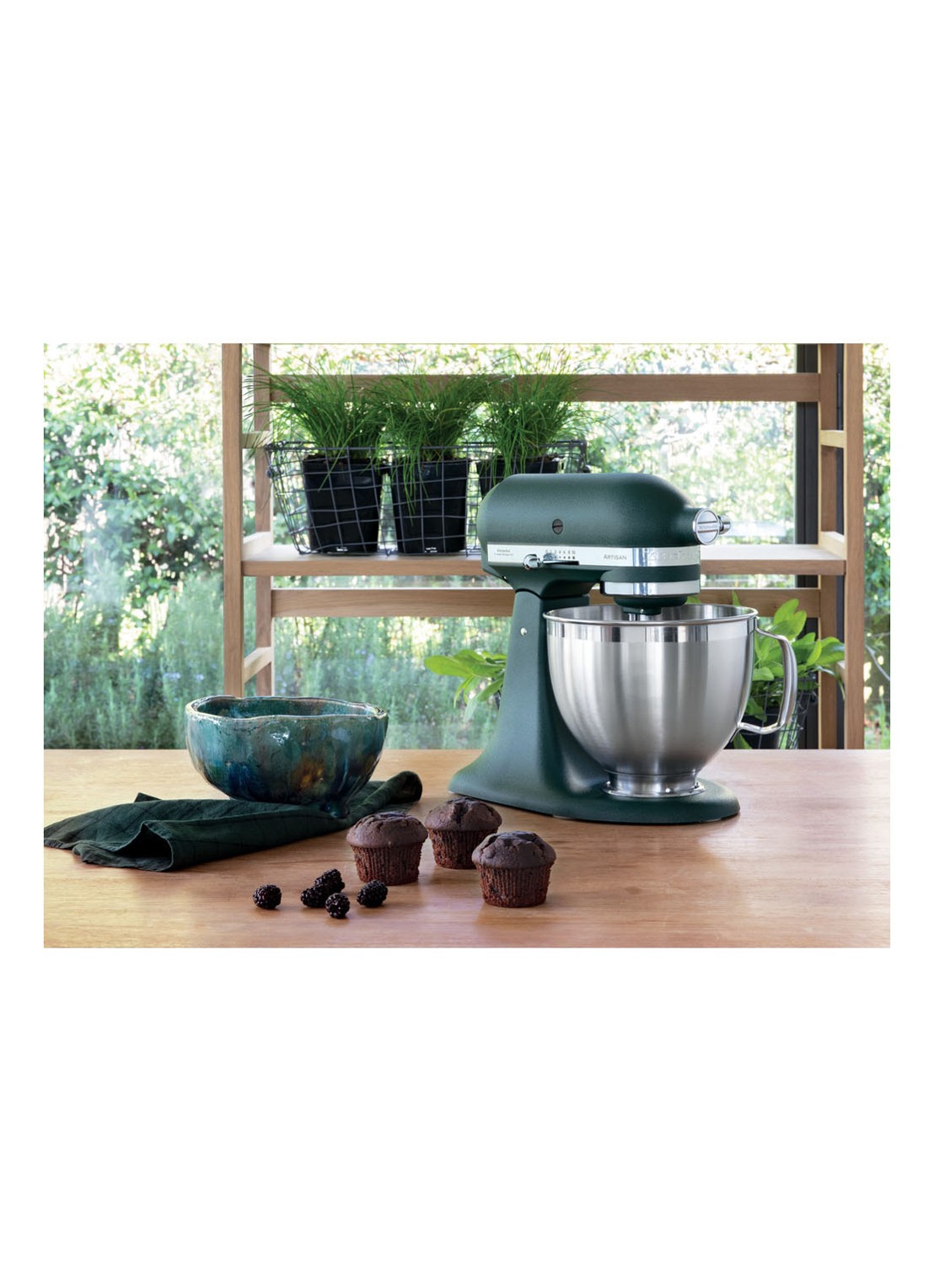 KitchenAid Artisan keukenmachine met kantelbare kop 4,8 liter 5KSM185PSEPP - Palm Green - voorkant 5 palm green
