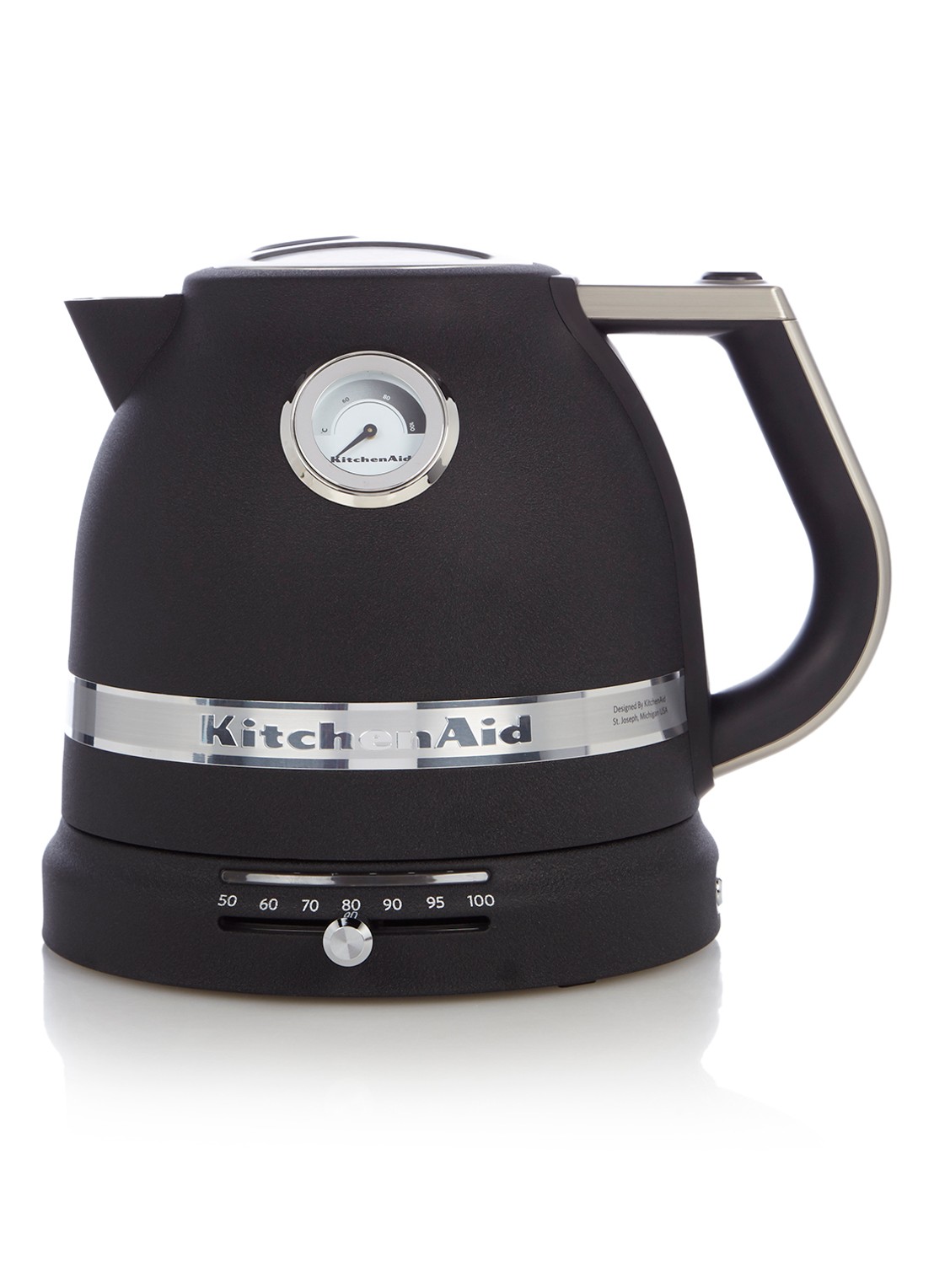 KitchenAid Artisan waterkoker 1,5 liter 5KEK1522 - Vulkaanzwart - voorkant zwart